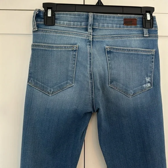 Paige Medium Blue Denim skinny Jeans Holes size 28 New - Picture 10 of 12